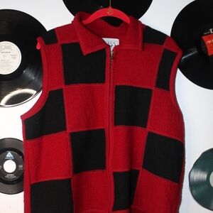 Red and Black Checkered Vest
